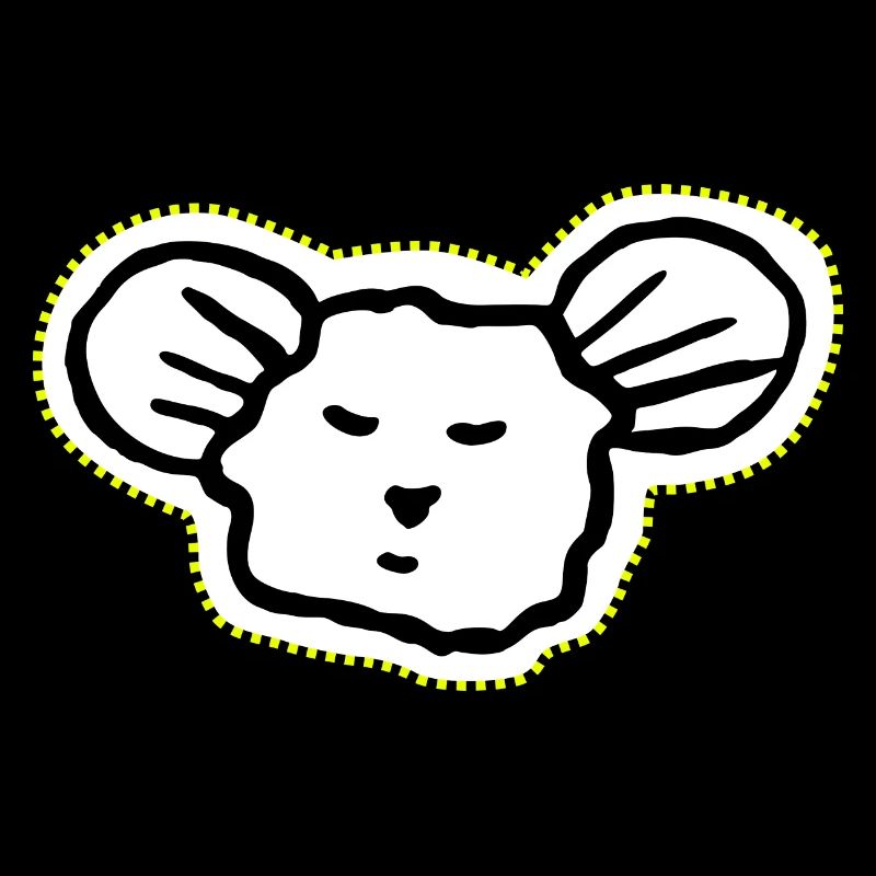 Cool, sleepy mouse face icon