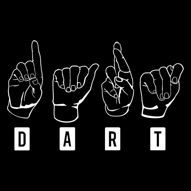 Dart,Darts,Dart-Gebärdensprache_Wei ß