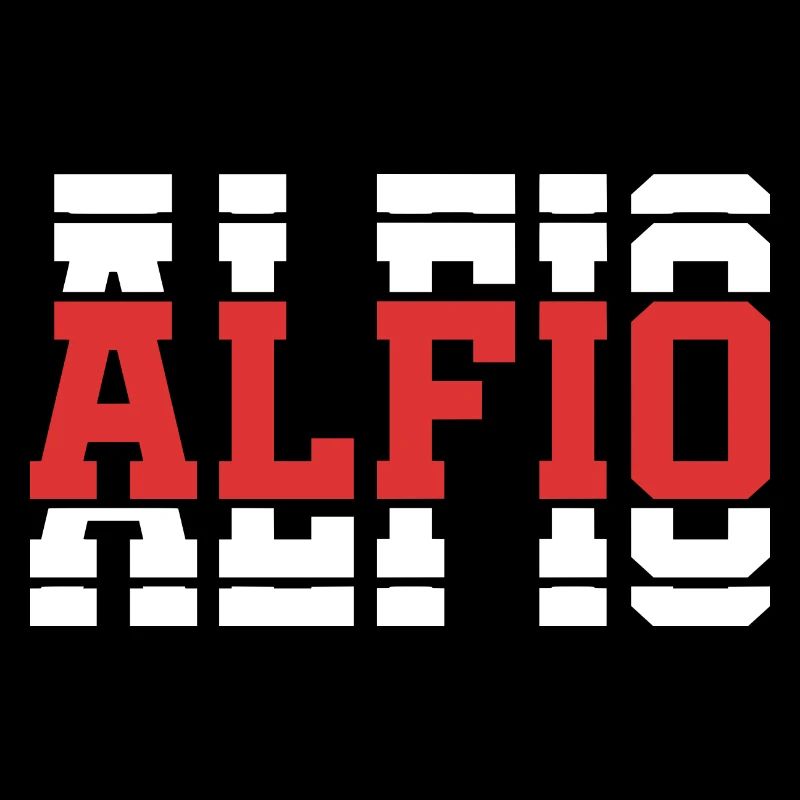 Alfio T-Shirt Geschenkidee gestapelter Text