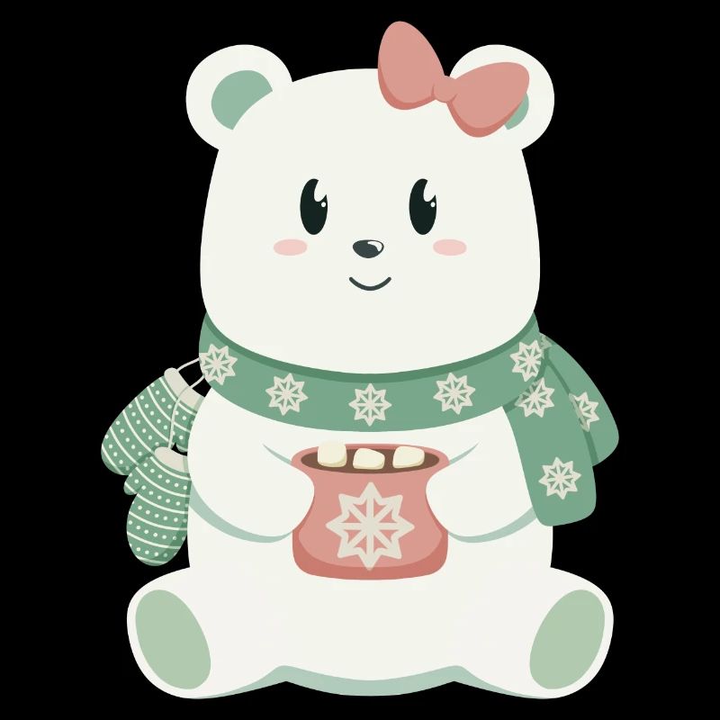 Polar bear with bow