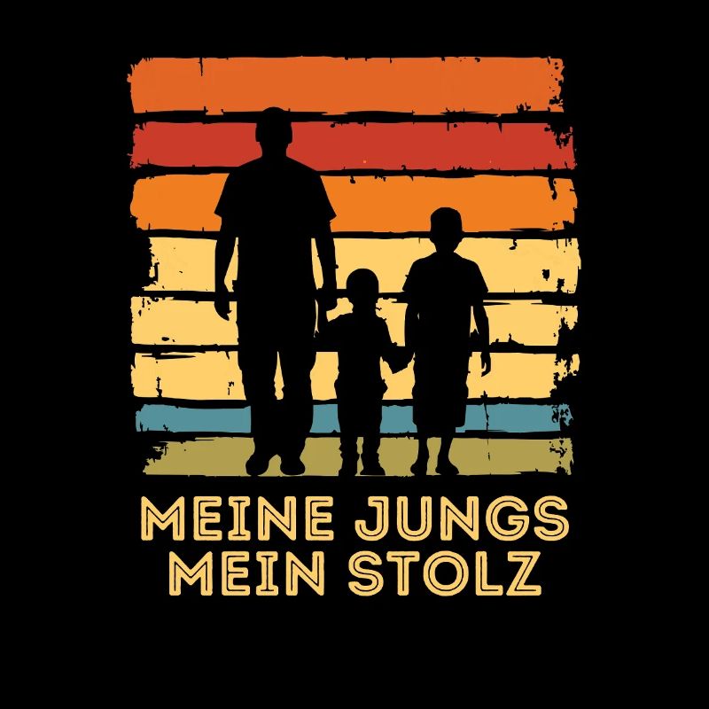 Vater mit zwei Söhnen vintage Vatertag