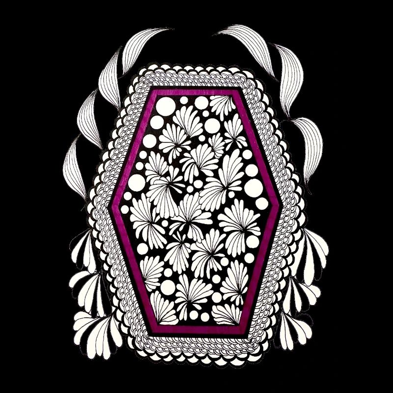 Flower frame in magenta frame