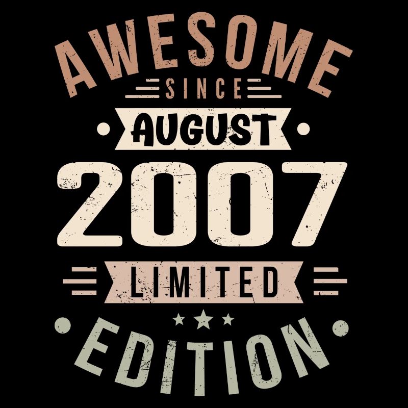 August 2007 Birthday in August 2007 Vintage 2007