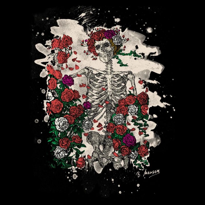 Skeleton & Roses – bleached Version