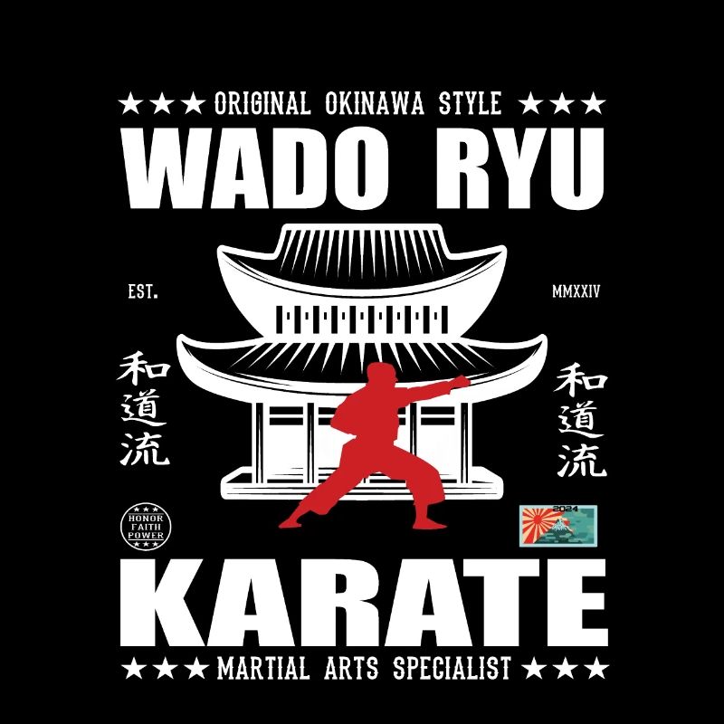 coole Wado-Ryu Kampfsport Design mit Kanji