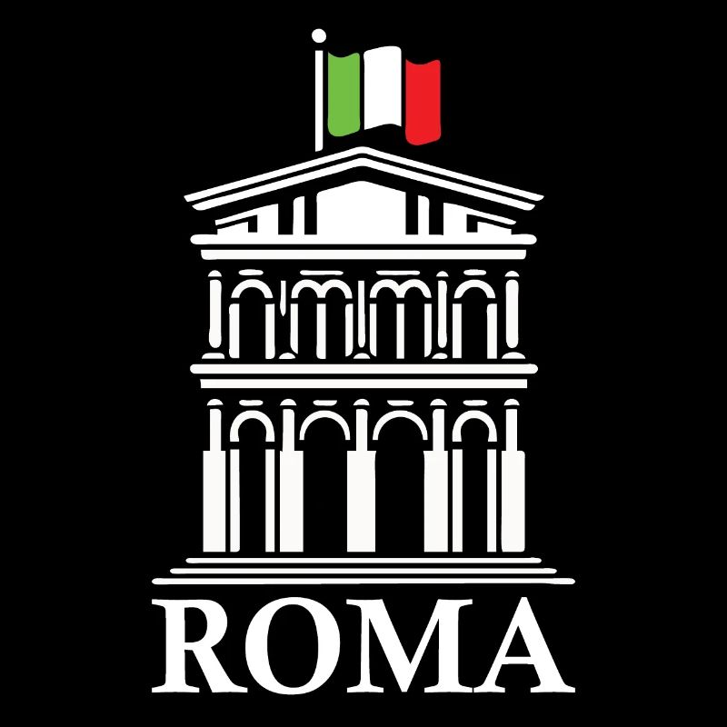 Design rom avec drapeau et architecture romaine