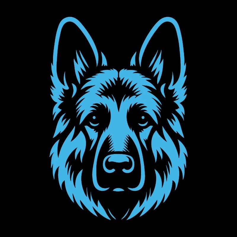 Schlichtes Blauer Schäferhund Design