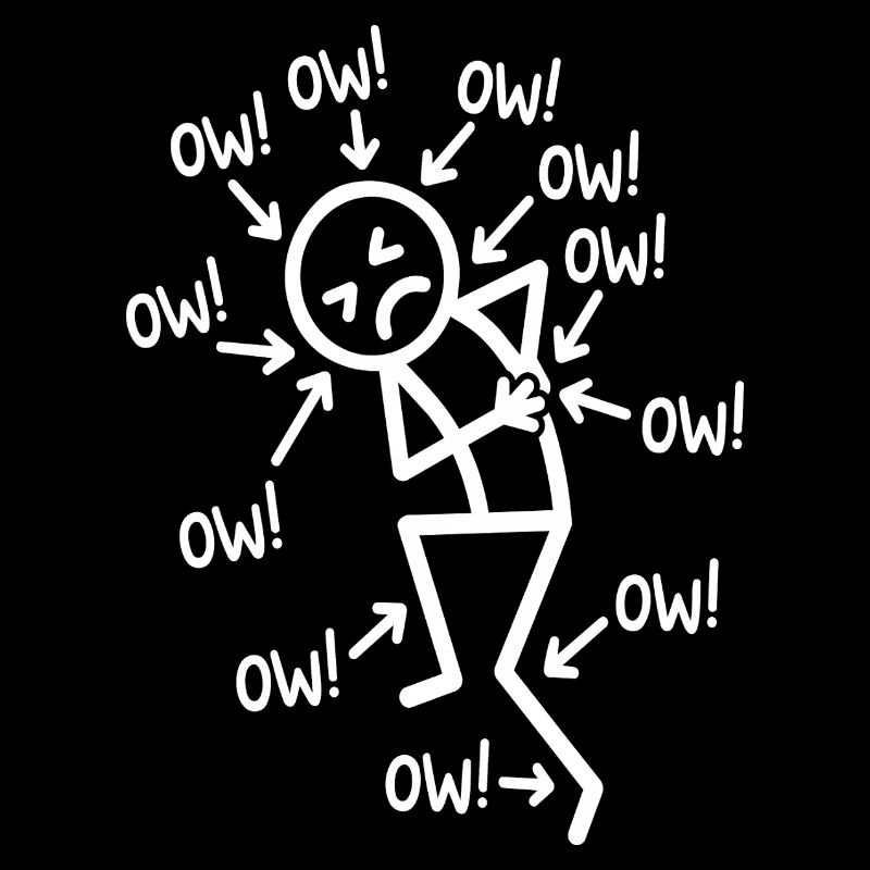 Sympathischer Stickman oder lustige Schmerzgrafik