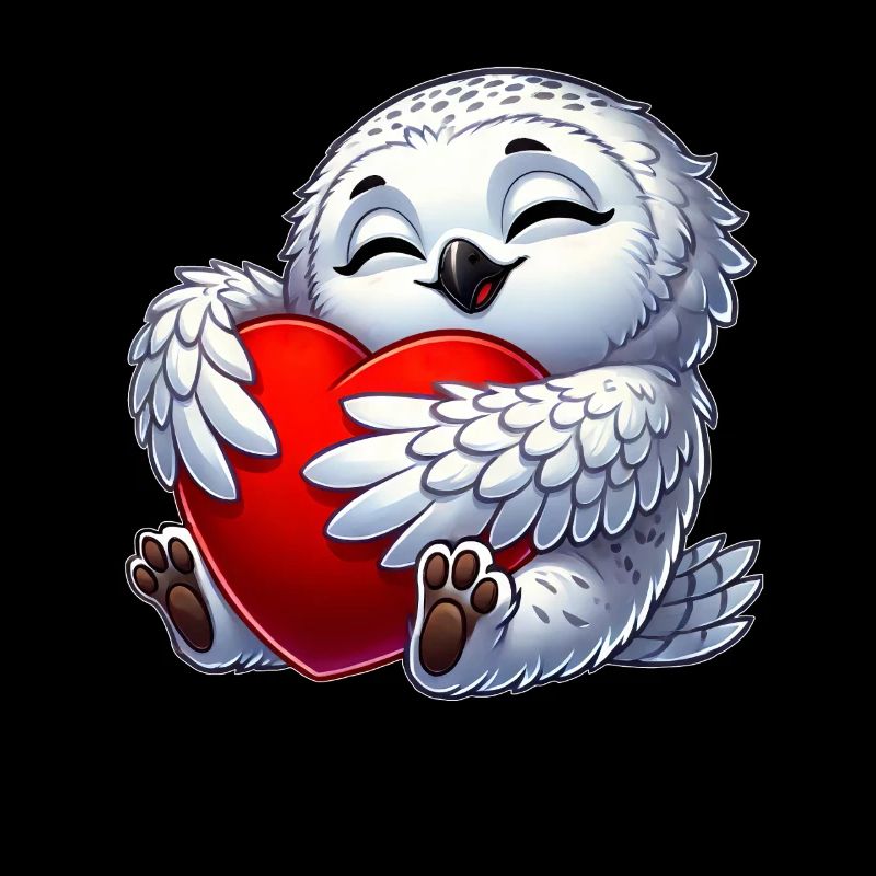 Verliebte Eule Schneeeule Herz Valentinstag