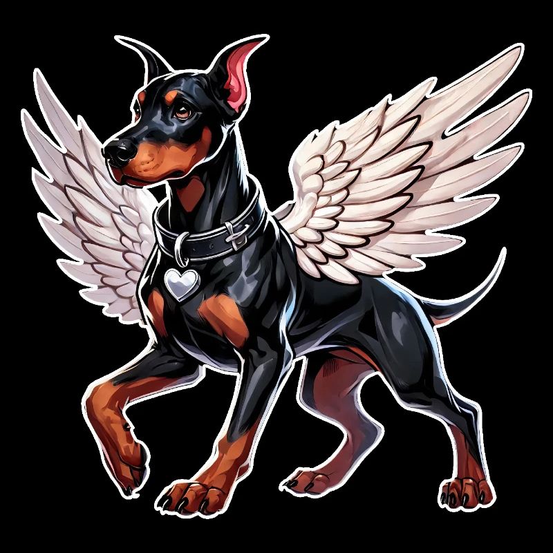 Eleganter Dobermann Engel Liebe Haustier