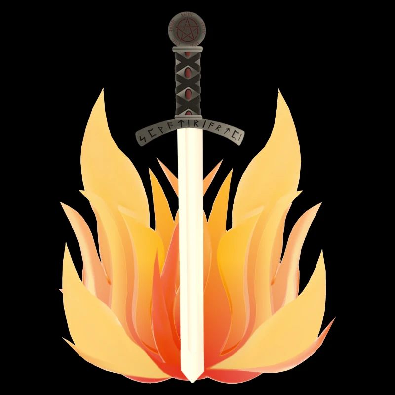 Long Sword with Flame Pattern, Fire Designs