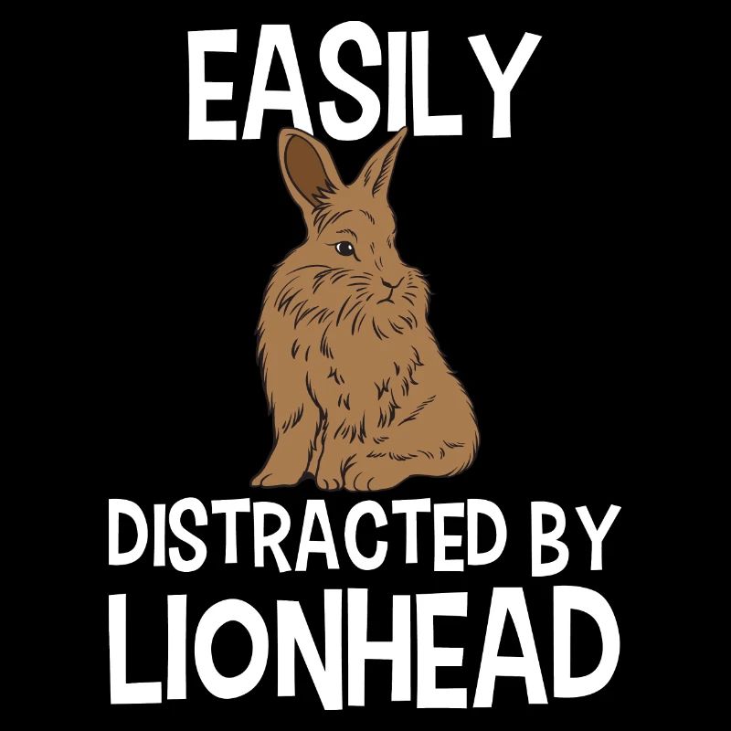 Easily Distracted By Lionhead Funny Rabbit Easter