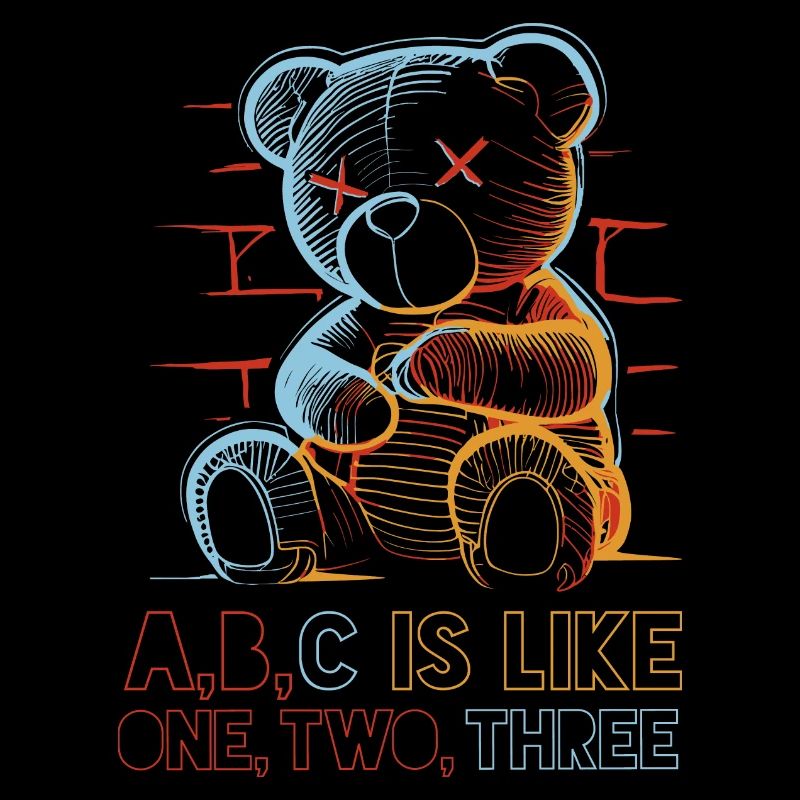 Ours aimant avec dessin de l’alphabet