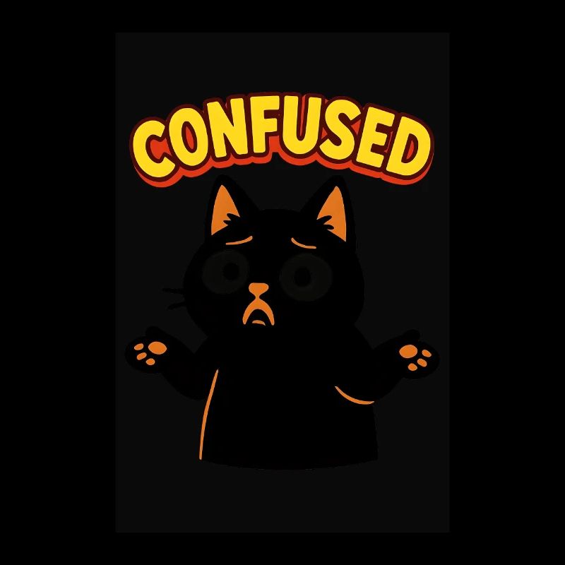 Confused Cat: Disoriented Comic Illustration
