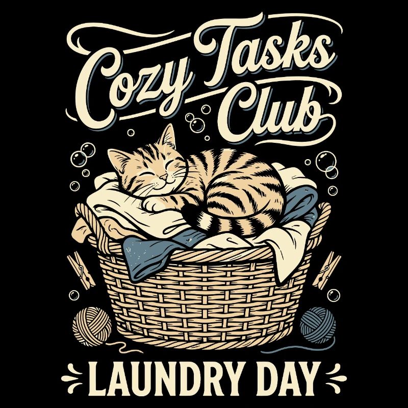 Cuddly kitten in the laundry basket