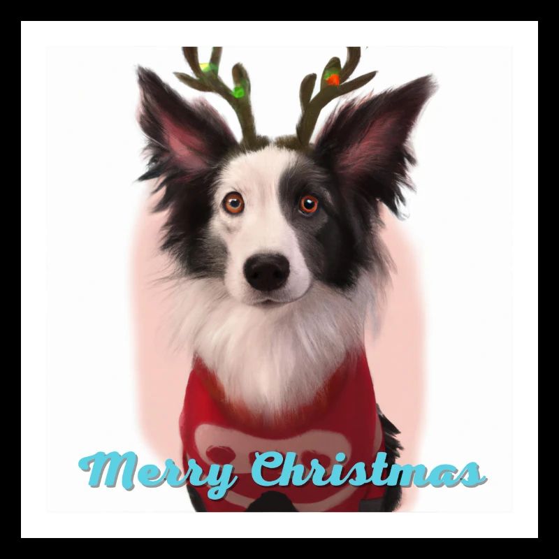 Mignon border collie Dog dans un pull de Noël