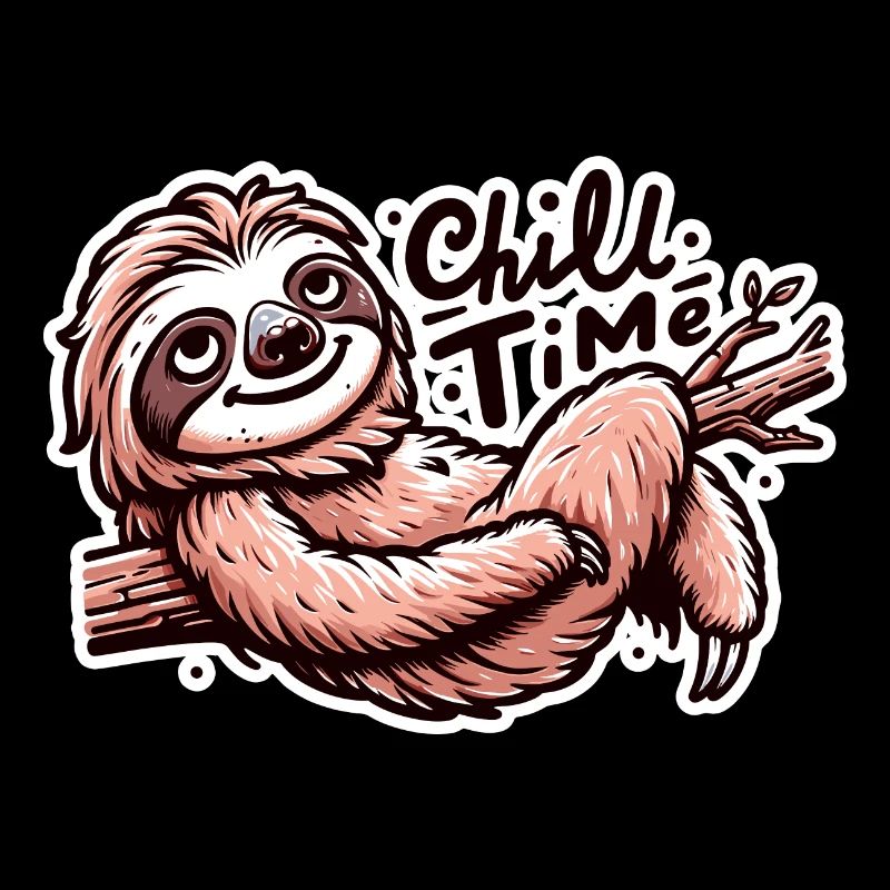 Chill Time - Faultier Illustration