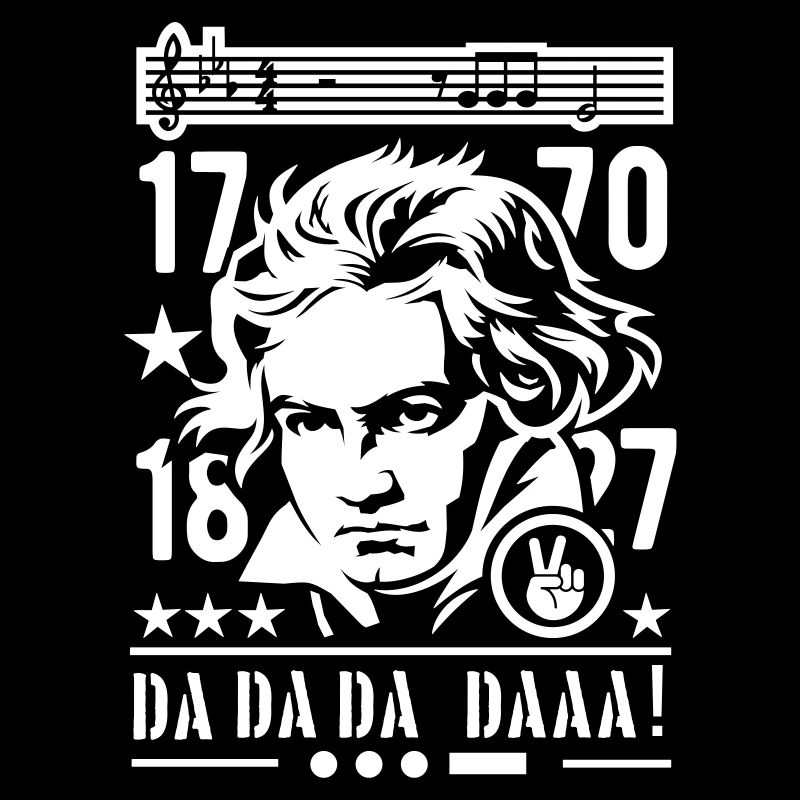 Beethoven Portrait First Notes Fifth Symphony