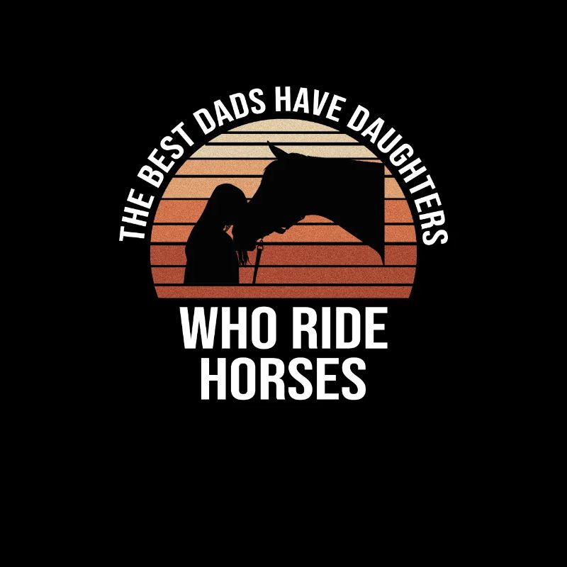 Väter und Töchter, die Pferde reiten