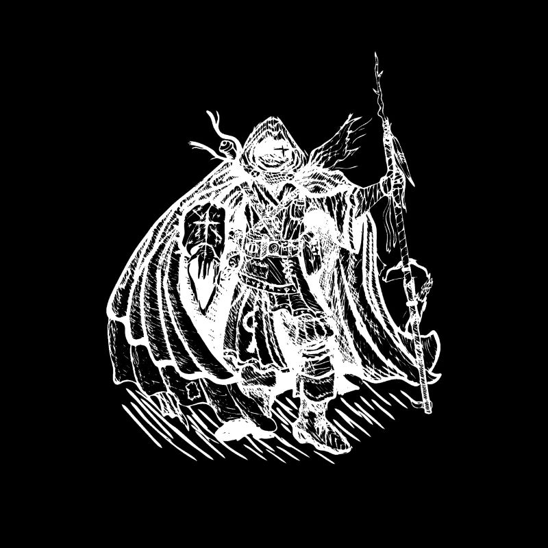 Magicien blanc, design de sorcier blanc
