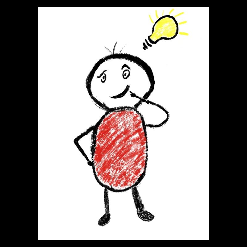 Strichmännchen hat eine Idee