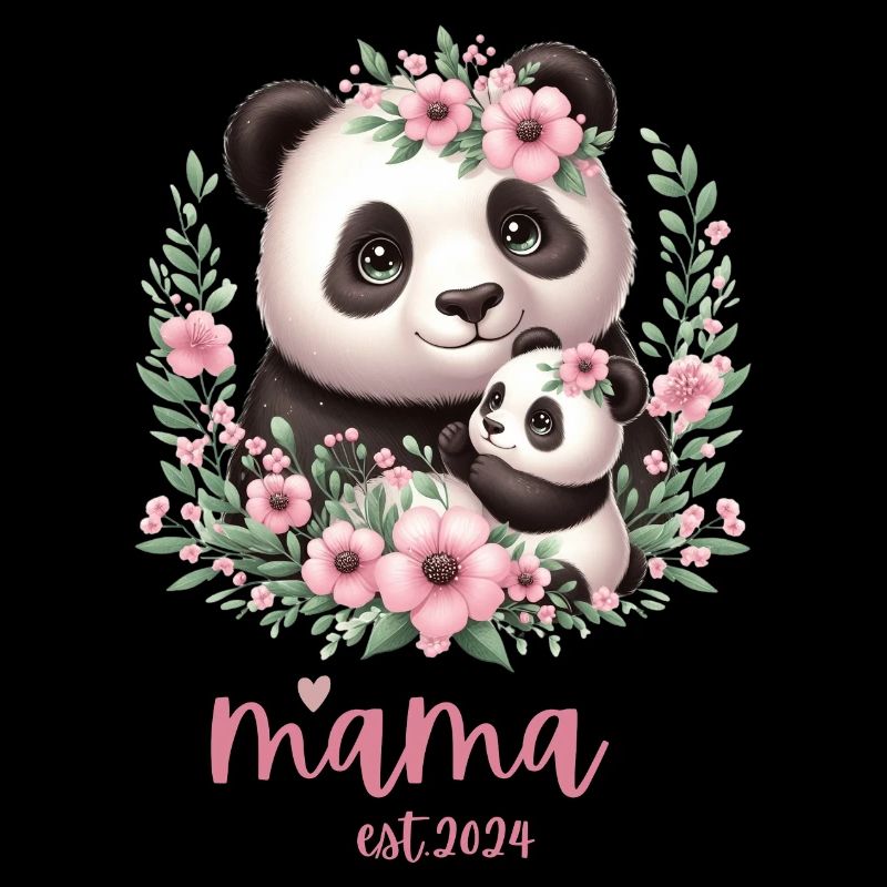 Mama est 2024 I Panda Bear Mum I First Time Mom