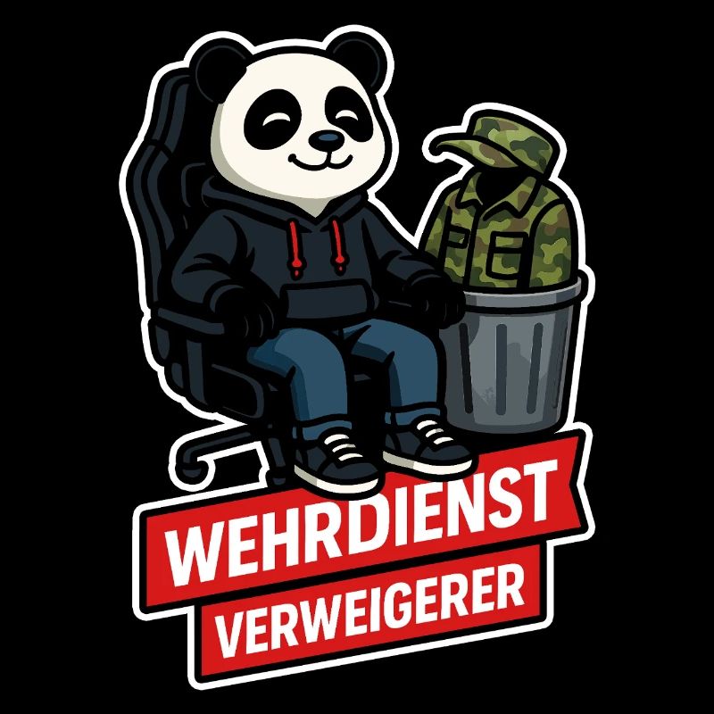 Refuse Military Service Panda Peace Design