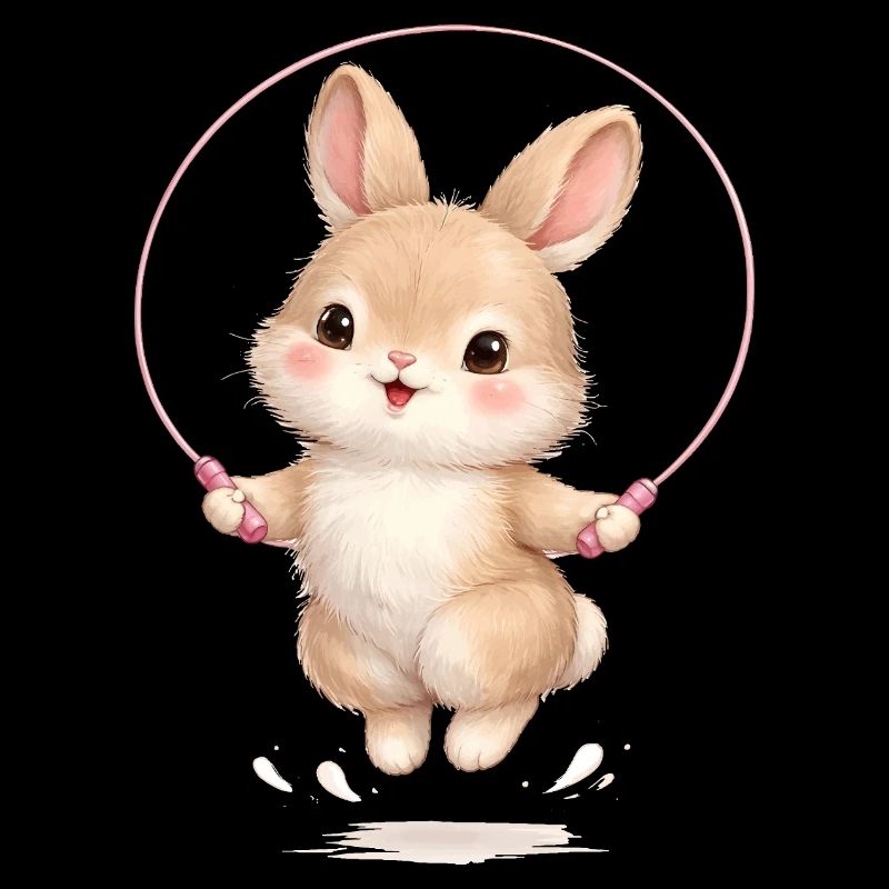 Süßer Hase beim Seilspringen 
