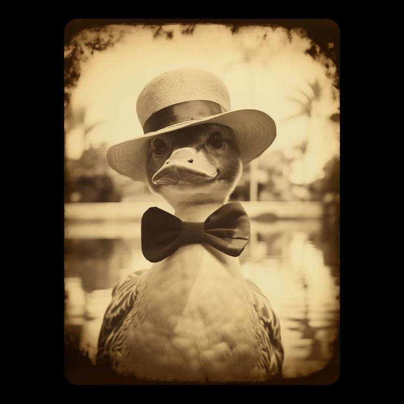 Sir Waddleberry Quackington entspannt sich am Pool