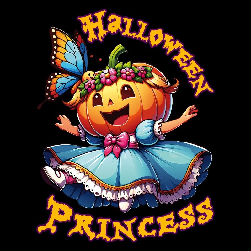 Mignonne princesse d’Halloween avec papillon