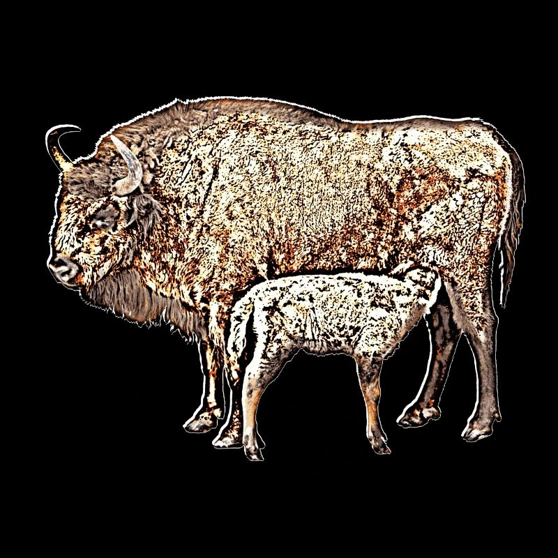 Bison mit Kalb