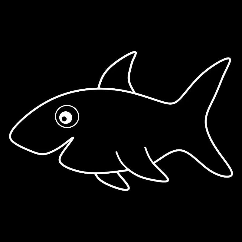 white shark white comic fish
