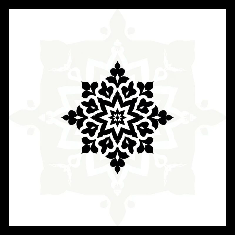 Motif complexe de mandala noir et blanc