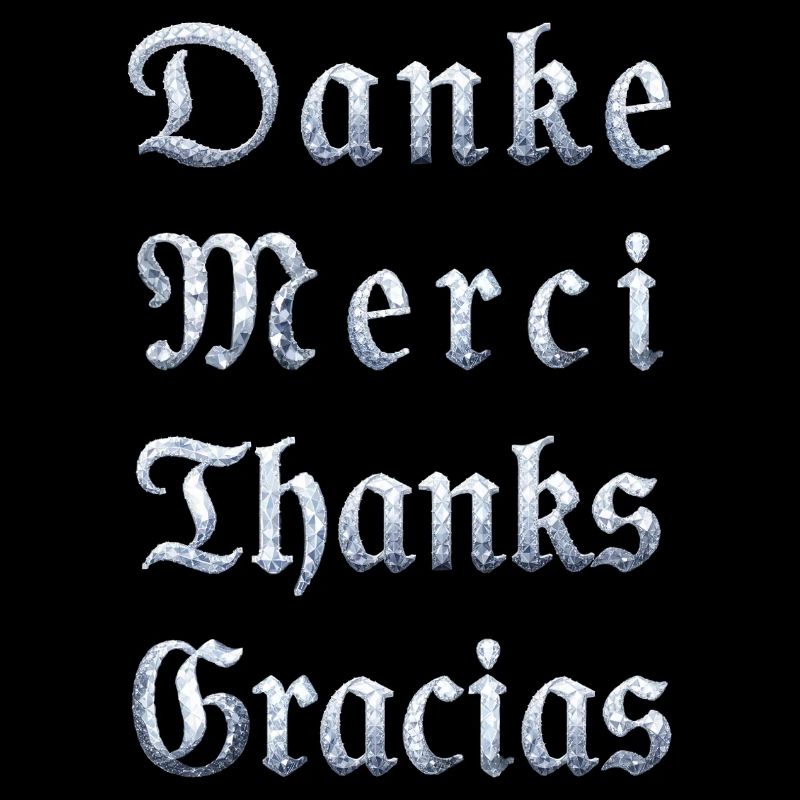 Multilinguale Dankesbotschaft Eiskristall