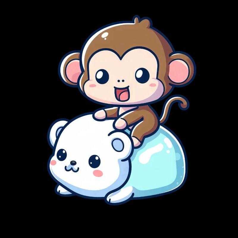 Eisbär Niedlich Begleiter Affe