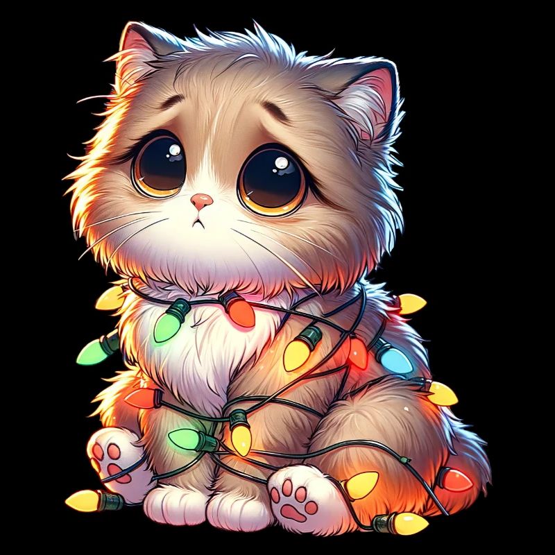 Chat de Noël mignon - Drôle