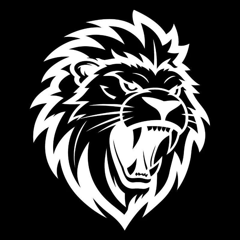 Roaring Lion Head Tattoo Style Elegant Mane