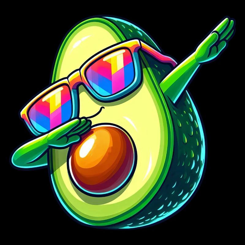 Coole Avocado Dab Sonnenbrille Regenbogen