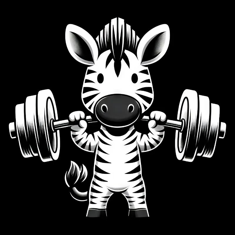 Zebra Workout Silhouette mit Hantel