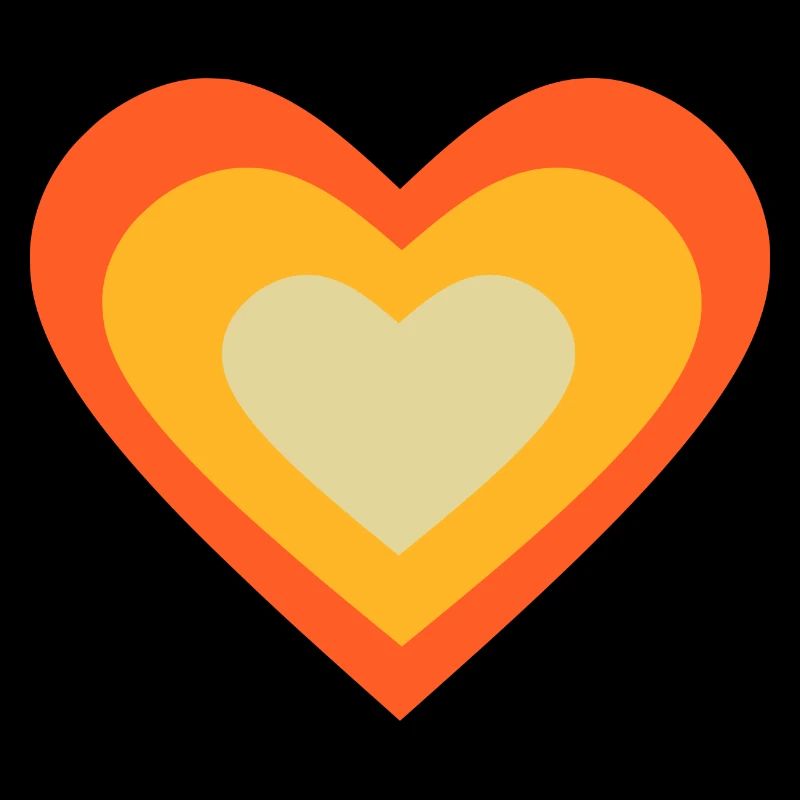 orange heart orange heart pattern retro 70s