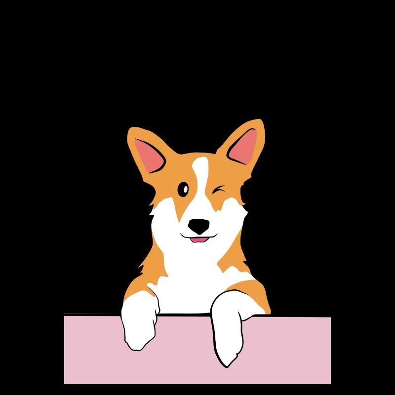 Corgi on a wall