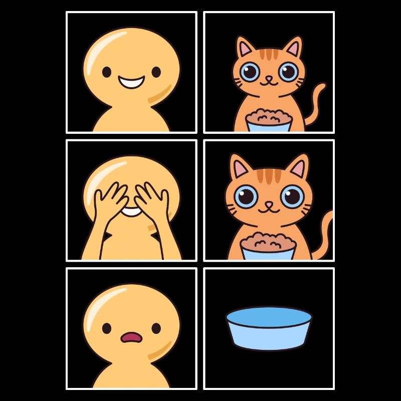 Cat Eats Fast Design for Cat Owners