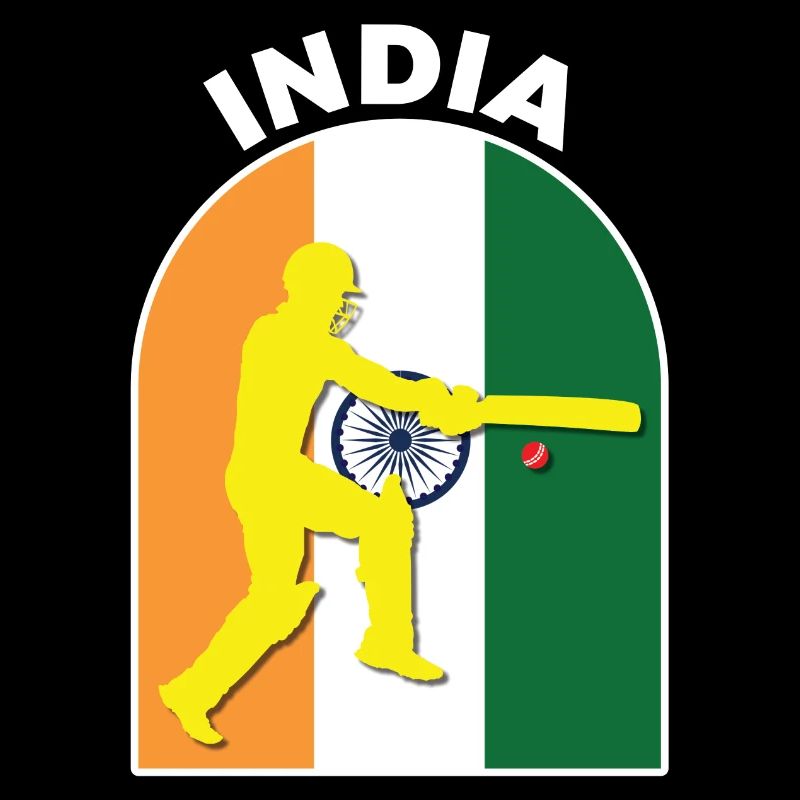 Batteur de cricket de l’Inde Drapeau de l’Inde