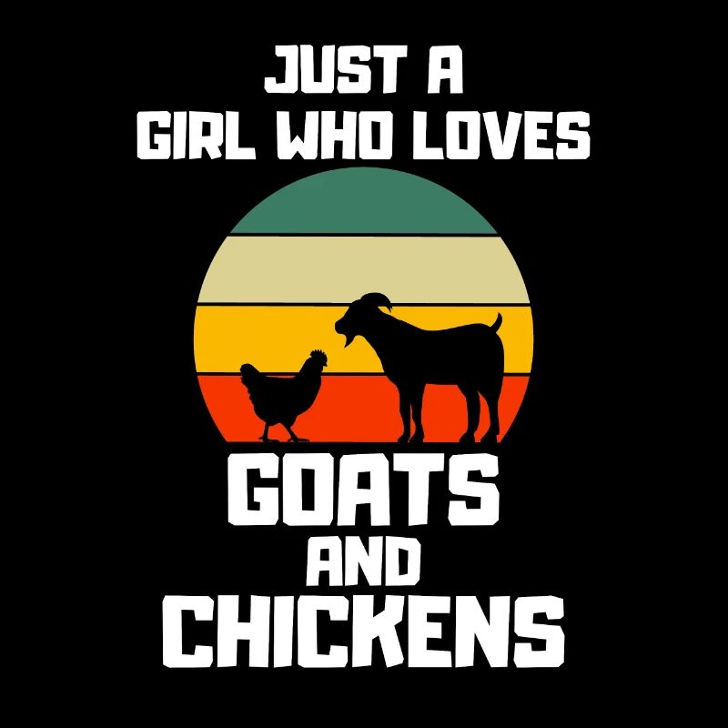 Tierliebhaber Mädchen Geschenk Retro Huhn Ziege