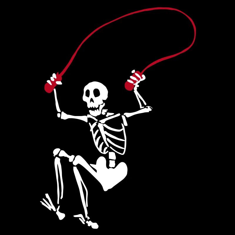 Squelette pendant la corde à sauter