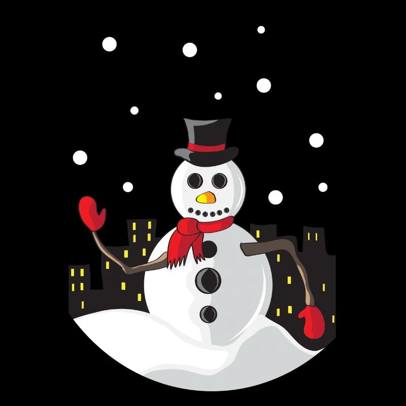 Snow Man Cold Christmas Night