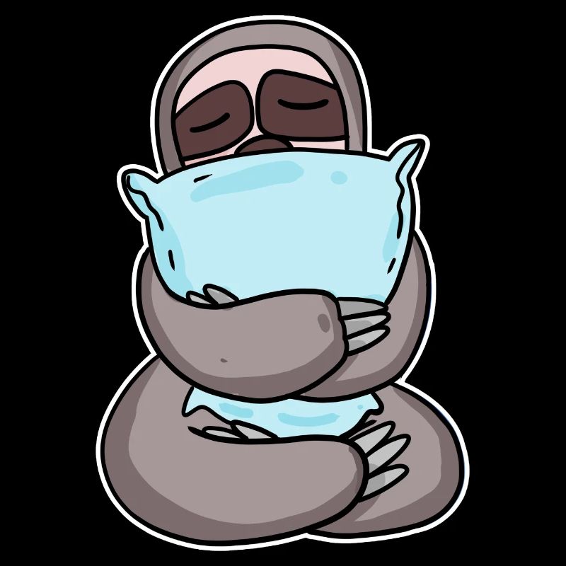 Sloth with pillow