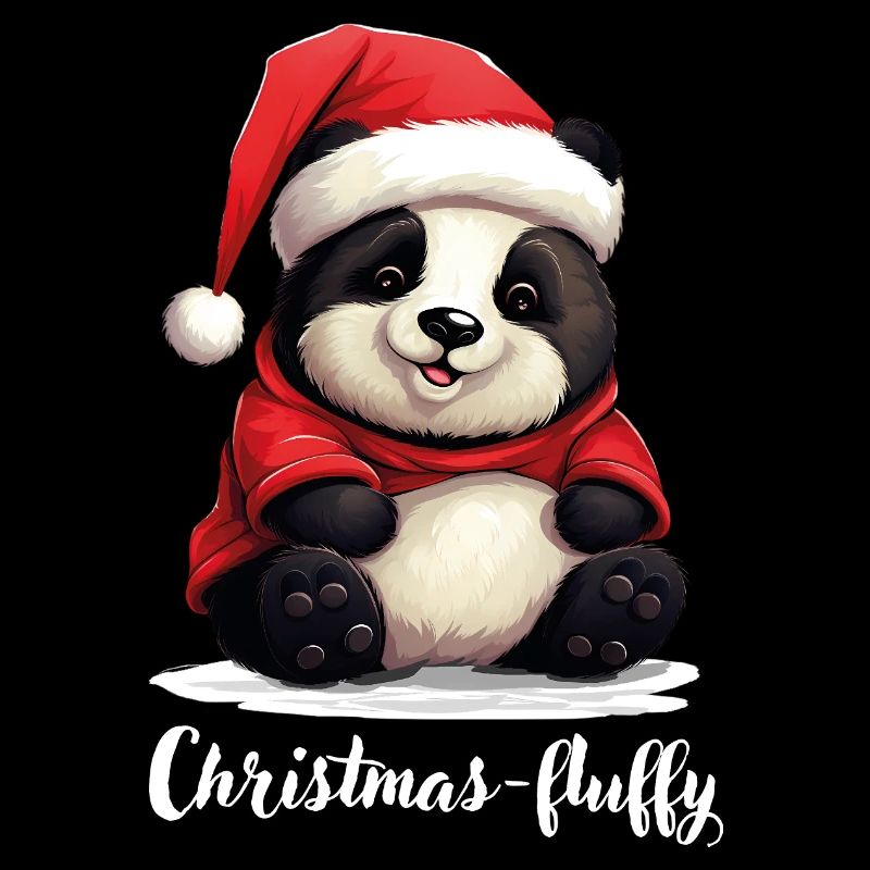 Christmas, Panda bear, chubby panda, fluffy