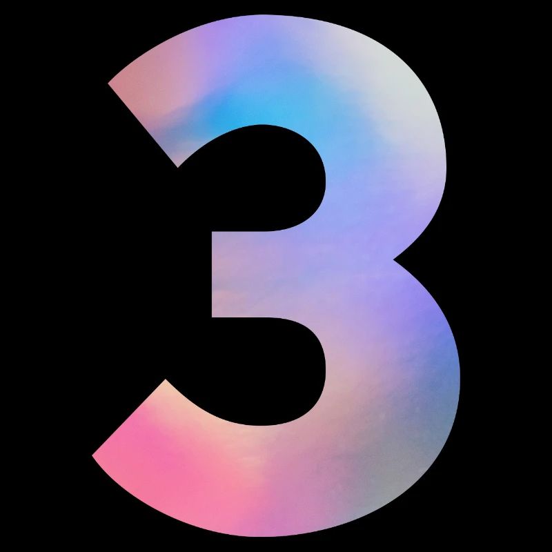 Numéro 3 coloré