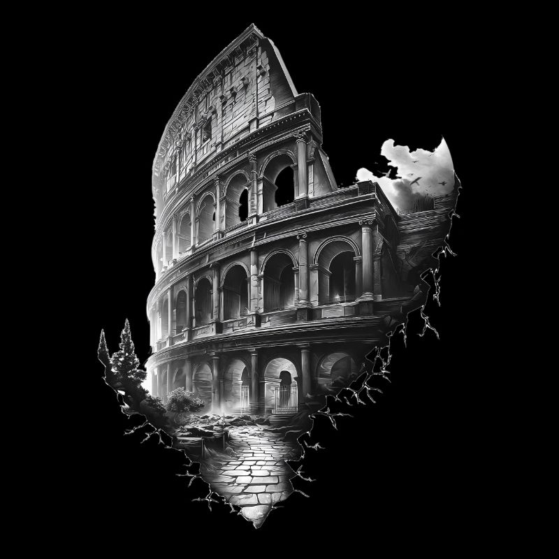 Ätherisches schwarz-weißes Kolosseum